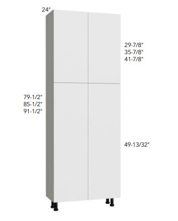 24" DEEP TALL PANTRY - DOUBLE DOOR  - Bianco Gloss