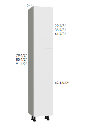 24" DEEP TALL PANTRY - SINGLE DOOR - Bianco Gloss