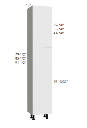 13" DEEP TALL PANTRY - SINGLE DOOR - Bianco Gloss