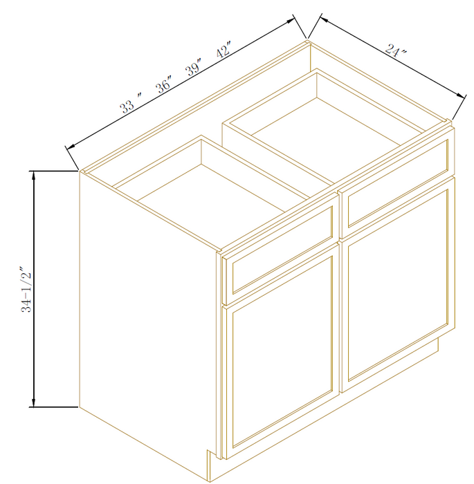 DOUBLE DOOR & DRAWER BASES - Newtown White