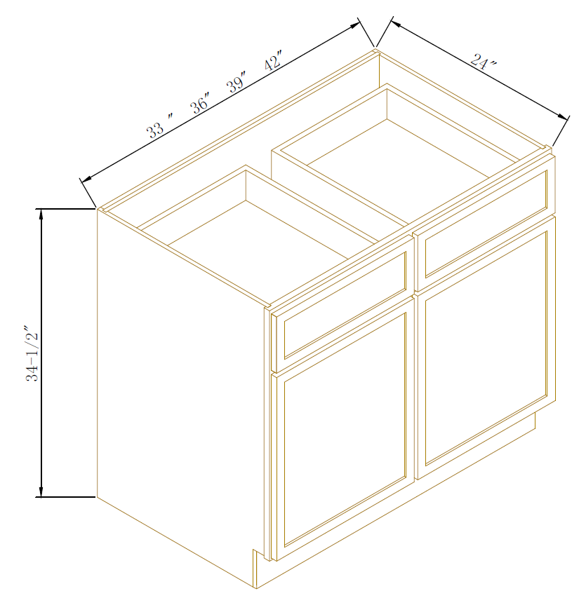 DOUBLE DOOR & DRAWER BASES - Newtown White