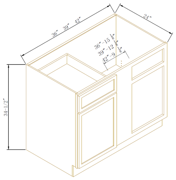 BLIND CORNER BASE CABINET - Newtown White