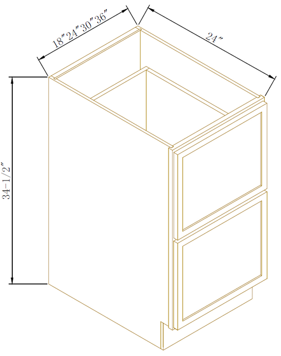 DRAWER BASES - 2 DRAWERS - Newtown White