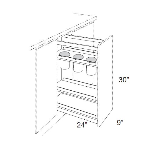 UTENSIL PULL OUT WITHOUT CABINET - Shaker Pearl