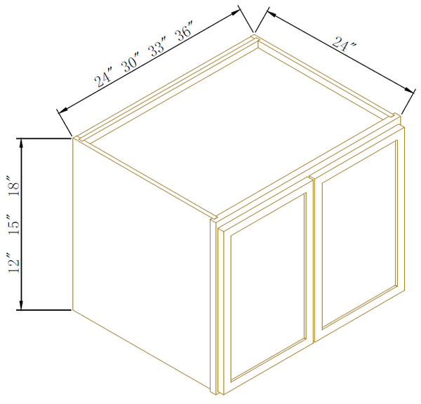 REFRIGERATOR WALL CABINETS - 24" DEEP - Newtown White