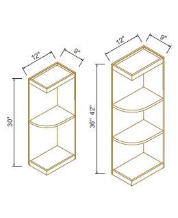 WALL END OPEN SHELF - Newtown White