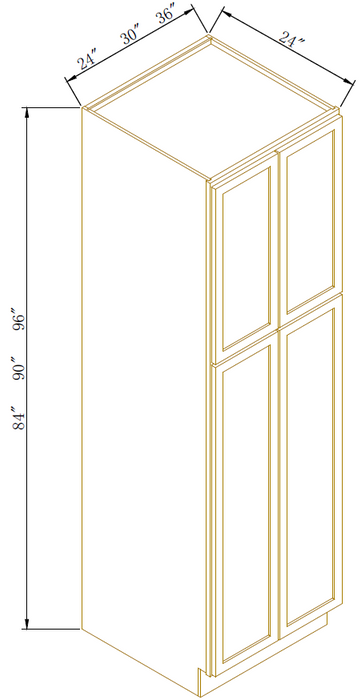 TALL PANTRY - DOUBLE DOOR - Newtown White