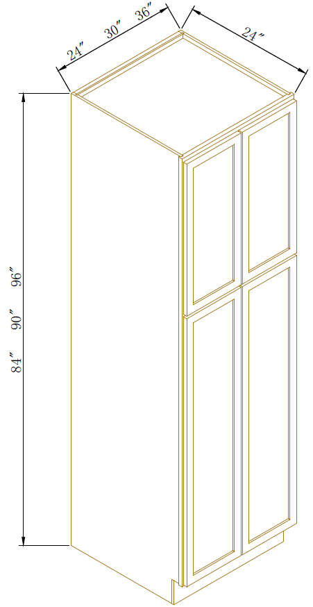 TALL PANTRY - DOUBLE DOOR - Newtown White