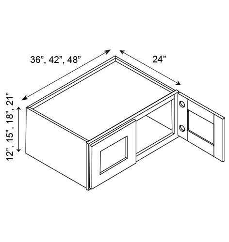 REFRIGIRATOR WALL CABINETS - 24" DEEP Portland Chestnut