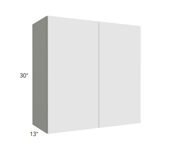 30" HIGH WALL CABINETS- DOUBLE DOOR - Bianco Matte