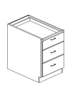 DRAWER BASES- 3 DRAWERS - Classic White