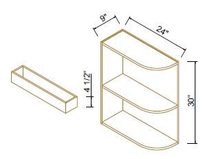 BASE END OPEN SHELF - Escada White