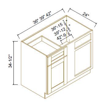 BLIND CORNER BASE CABINET - Escada White