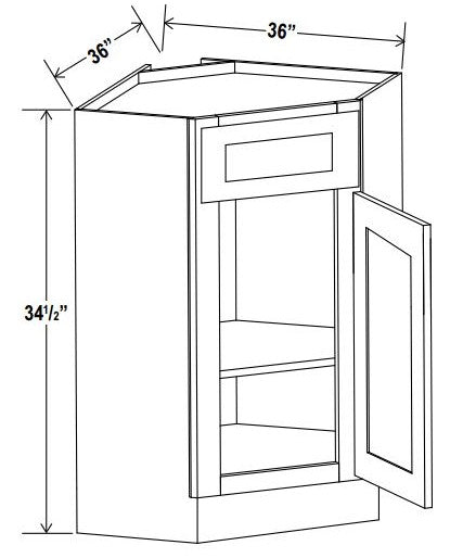 CORNER SINK BASES - Shaker White