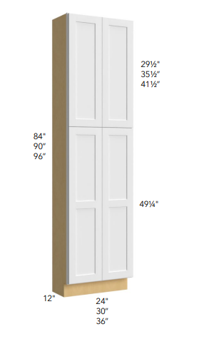 12" DEEP TALL PANTRY - DOUBLE DOOR  - Luna Kona