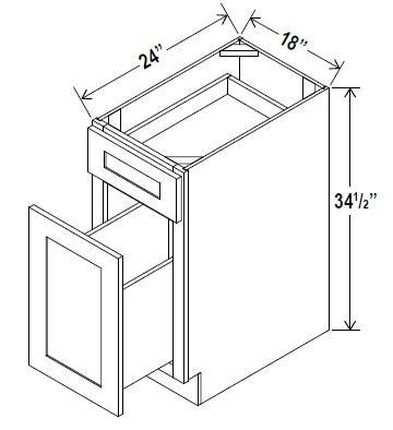 BASE WASTE BASKET CABINET - Charleston Saddle