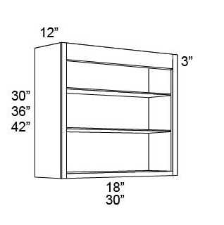 OPEN SHELF WALL CABINETS Fabuwood Fusion Nickel