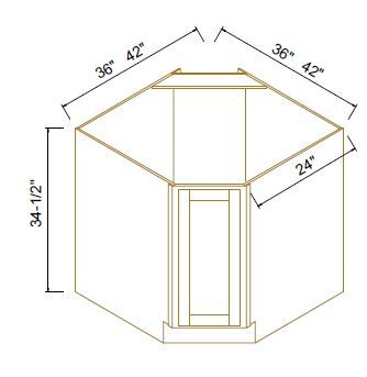 DIAGONAL SINK BASE - R Charcoal Black