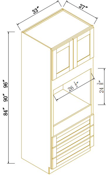 27" DEEP OVEN CABINET - Escada Dove