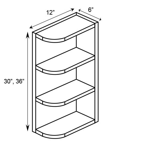 OPEN END SHELF WALL CABINET Liberty Shaker Espresso