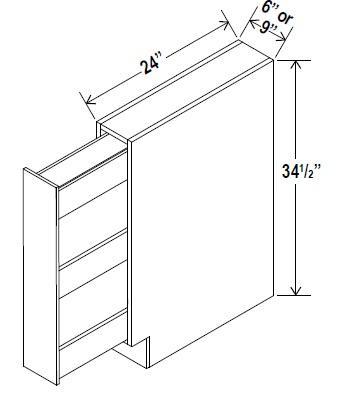 SPICE PULL BASE CABINET - Retro Gray