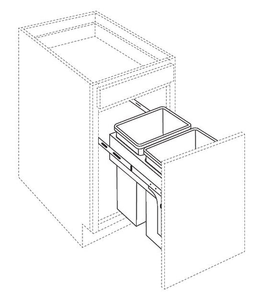 BASE CABINET TRASH CAN PULL OUT (CABINET INCLUDED) - Shaker Caramelo