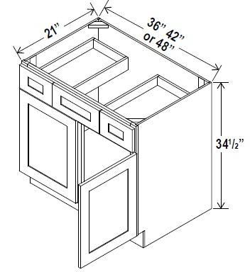 VANITY SINK & DRAWERS COMBO-  Charleston Saddle