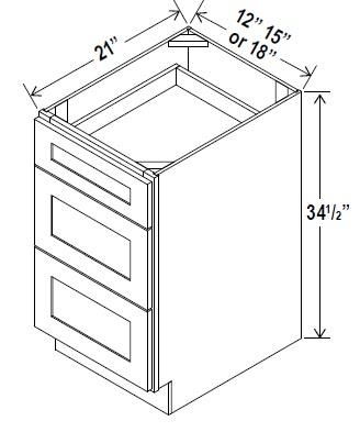 VANITY DRAWER BASES - Charleston Antique White