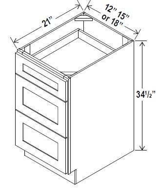 VANITY DRAWER BASES - Charleston Saddle