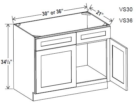 VANITY SINK BASES - Charleston Antique White