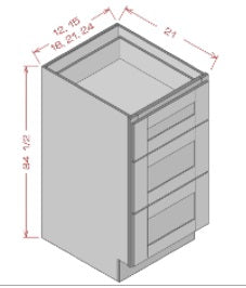 VANITY DRAWER BASE - Helena Saddle