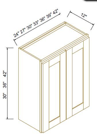 30" HIGH WALL CABINETS- DOUBLE DOOR - Escada Dove