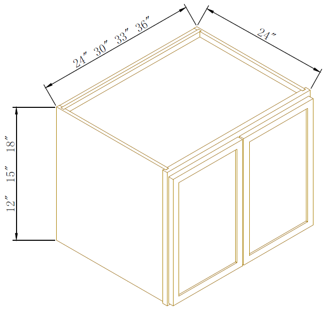 REFRIGERATOR WALL CABINETS - 24" DEEP - Newtown Black