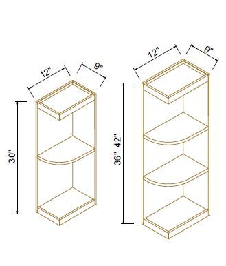 WALL END OPEN SHELF - Escada Dove